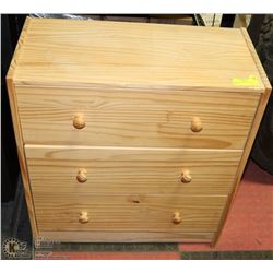 SMALL 3-DRAWER WOOD PINE DRESSER