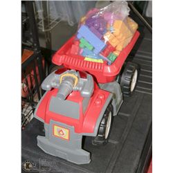 FIRETRUCK  DUMP TRUCK WITH BUILDING BLOCKS