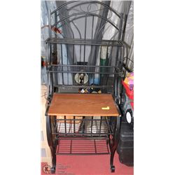 VINTAGE WROUGHT METAL SHELF/BAKERS RACK