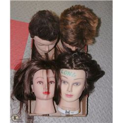 SET OF 4 HAIRSTYLIST MANNEQUIN HEADS FOR TRAINING