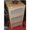 Image 1 : WOOD & GLASS 3-TIER STORAGE CABINET