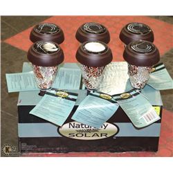 LOT OF 6 BRONZE SOLAR PATHWAY CRACKLE LIGHTS