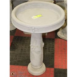 CONCRETE ACORN STYLE 2 PIECE BIRDBATH 16"X23"
