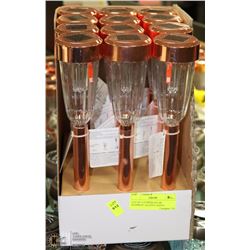 LOT OF 12 COPPER SOLAR PATHWAY/ ACCENT LIGHTS