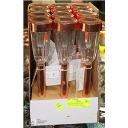 LOT OF 12 COPPER SOLAR PATHWAY/ ACCENT LIGHTS