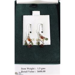14KT WHITE GOLD ENHANCED SAPPHIRE EARRINGS