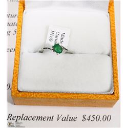 14KT WHITE GOLD LADIES EMERALD RING
