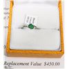 Image 1 : 14KT WHITE GOLD LADIES EMERALD RING
