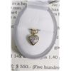 Image 1 : 14KT RHODIUM & GOLD HEART SHAPE DIAMOND PENDANT