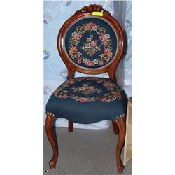 ANTIQUE PETIT POINT CHAIR