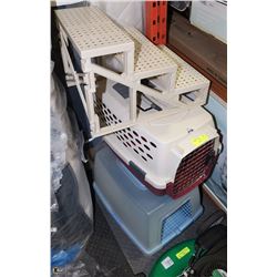 LITTER BOX WITH LITTER CATCHER SHELF, PET CARRIER