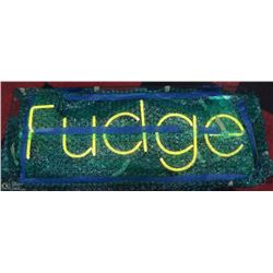 LARGE NEON LIGHT UP FUDGE SIGN