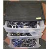 Image 1 : 3 DRAWER BIN WITH CASTERS FULL OF AUDIO, VIDEO,