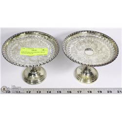 2-SILVER ROUND SERVING TRAYS VIKING PLATE EP