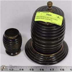 1900'S SMOKING SET INCLUDES COPPER BASE ASHTRAY,