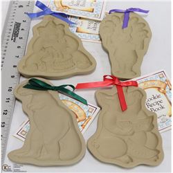 4-BROWN BAG COOKIE ART - ANIMAL CERAMIC MOLD PANS