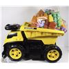 Image 1 : CATERPILLAR DUMP TRUCK WITH BUILDING BLOCKS