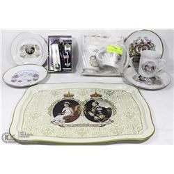 LOT OF ROYAL FAMILY COLLECTIBLE DISHES INCL TRAY