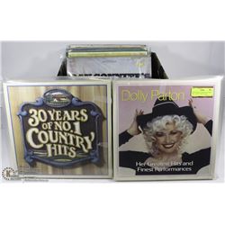 BOX OF ASST COUNTRY RECORDS INC L DOLLY PARTON AND