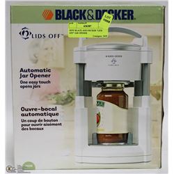 NEW BLACK AND DECKER "LIDS OFF" JAR OPENER