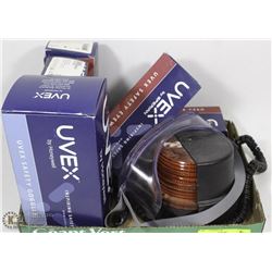 LOT OF ASSORTED UVEX SAFETY GLASSES/GOGGLES AND