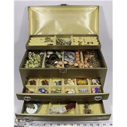 VINTAGE JEWELLERY BOX WITH CONTENTS