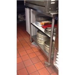 STAINLESS STEEL PREP TABLE WITH WHEELS 40" X 30"