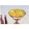 Image 2 : LOT OF ART GLASS VASES AND CARNIVAL GLASS PEDESTLE BOWL