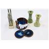 Image 2 : SEMI-PRECIOUS STONE COASTERS + CANDLESTICKS + STATUE