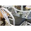 Image 2 : WHITE BAMBOO PATIO SET WITH GLASSTOP AND FOUR CHAIRS