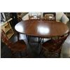 Image 1 : ROUND MAPLE DINING TABLE AND FOUR CHAIRS
