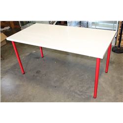 WHITE DINING TABLE WITH RED LEGS