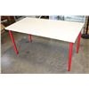 Image 1 : WHITE DINING TABLE WITH RED LEGS