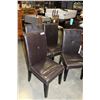 Image 2 : SET OF FOUR LEATHER DINING CHAIRS