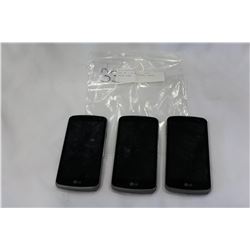 LOT OF 3 LG K4 BLACK, CHATR, TELUS SIMS