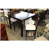 Image 2 : ESPRESSO FINISH PUB HEIGHT TABLE AND FOUR CHAIRS