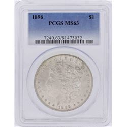 1896 $1 Morgan Silver Dollar Coin PCGS MS63