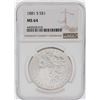 Image 1 : 1881-S $1 Morgan Silver Dollar Coin NGC MS64