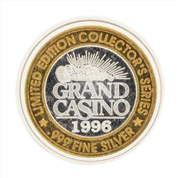 .999 Silver Grand Casino $10 Casino Gaming Token Limited Edition