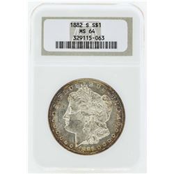 1882-S $1 Morgan Silver Dollar Coin NGC MS64