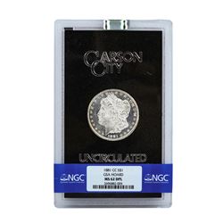 1881-CC $1 Morgan Silver Dollar Coin NGC MS62DPL GSA w/ Box & COA