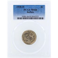 1938-D Buffalo Nickel Coin PCGS MS66