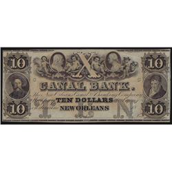 1800s $10 Canal Bank New Orleans Obsolete Bank Note