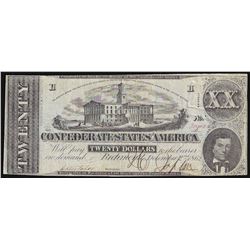 1862 $20 The Confederate States of America Note