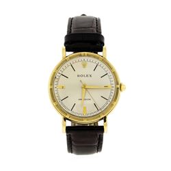 Vintage 18K Yellow Gold Rolex Precision Metropolitan Wristwatch