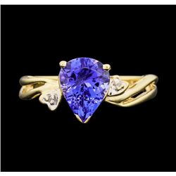 10KT Yellow Gold 1.94ct Tanzanite and Diamond Ring