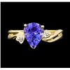 Image 1 : 10KT Yellow Gold 1.94ct Tanzanite and Diamond Ring