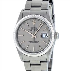 Rolex Stainless Steel Datejust Mens Wristwatch