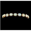 Image 1 : 14KT Rose Gold 8.41ctw Opal and Diamond Bracelet