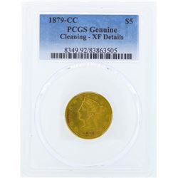 1879-CC $5 Liberty Head Half Eagle Gold Coin PCGS XF Details